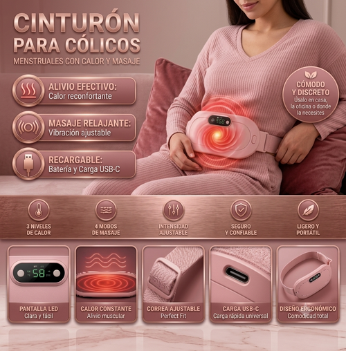 Cinturon para el Dolor Menstrual Termico Masajes